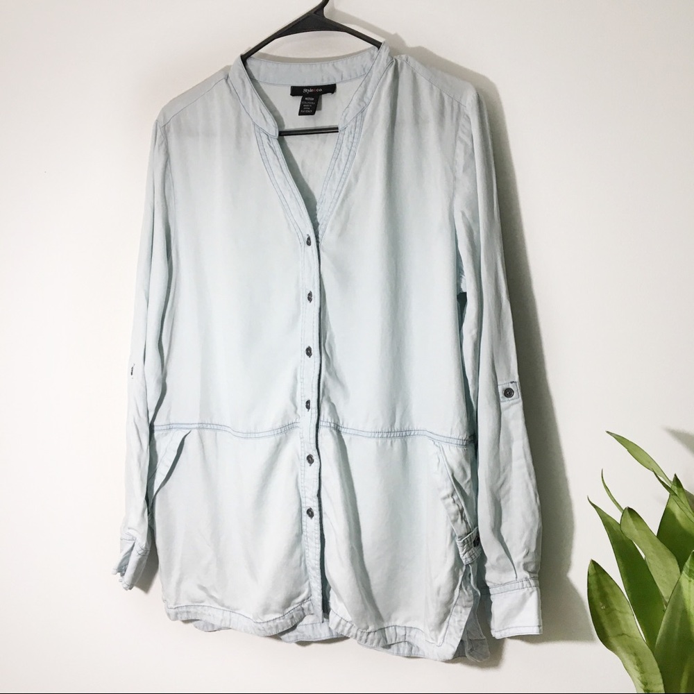Style&Co Chambray Button Down Size M